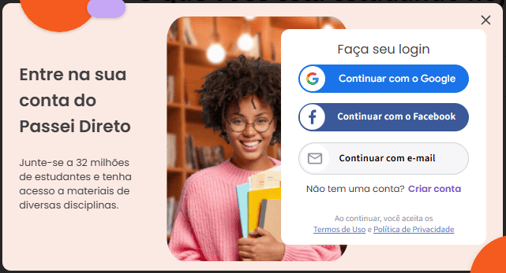 exemplo da tela de acesso